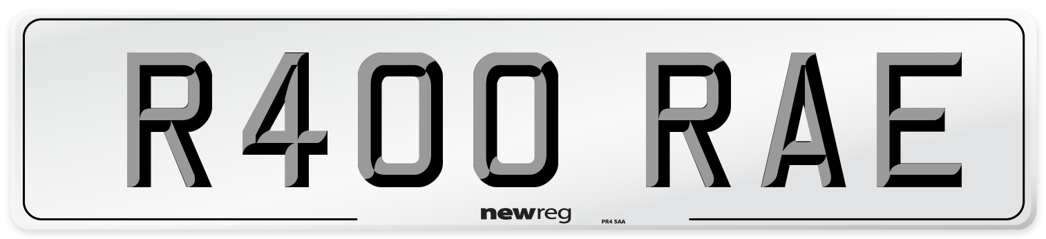 R400 RAE Number Plate from New Reg